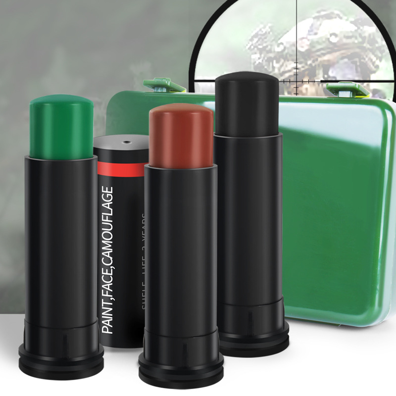 户外伪装三色迷彩油cs野战军迷化妆盒装油彩舞台演出军训迷彩油