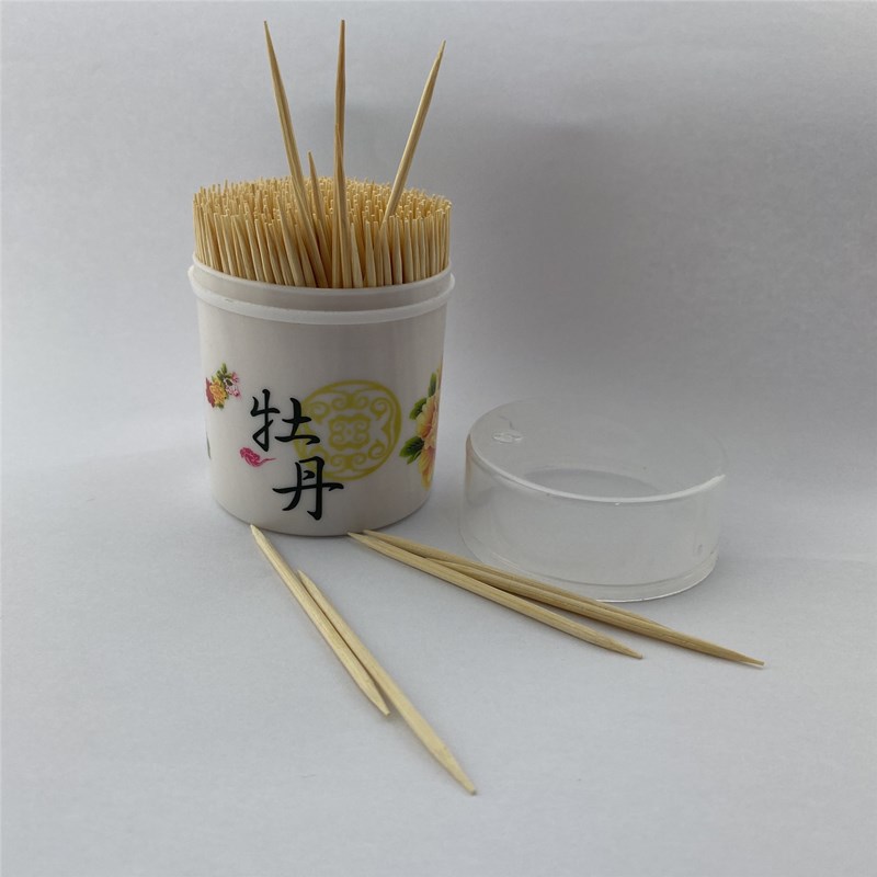 Toothpick High Quality Bottled Bamboo Toothpick C round Peony Bottle Disposable Toothpick Factory Direct Sales Can Be Negotiated