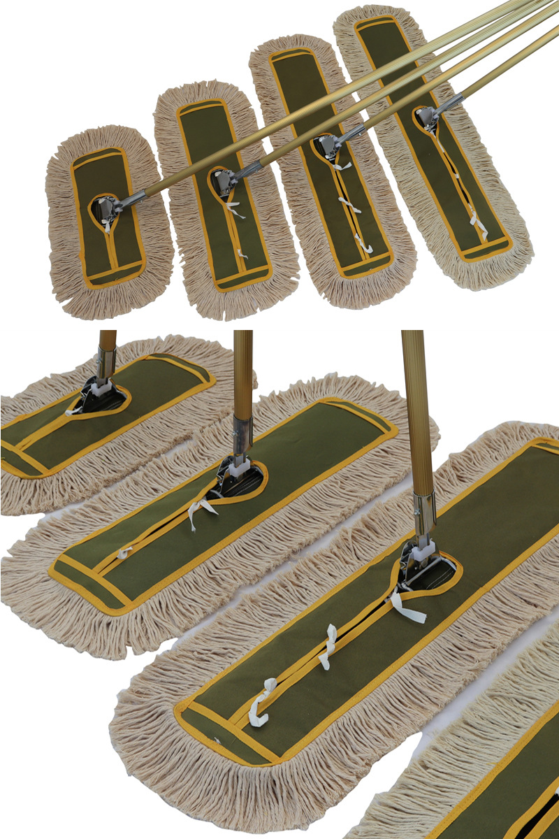加厚军绿拖把钛合金杆大拖把酒店工厂车间用平板拖把棉线拖把尘推