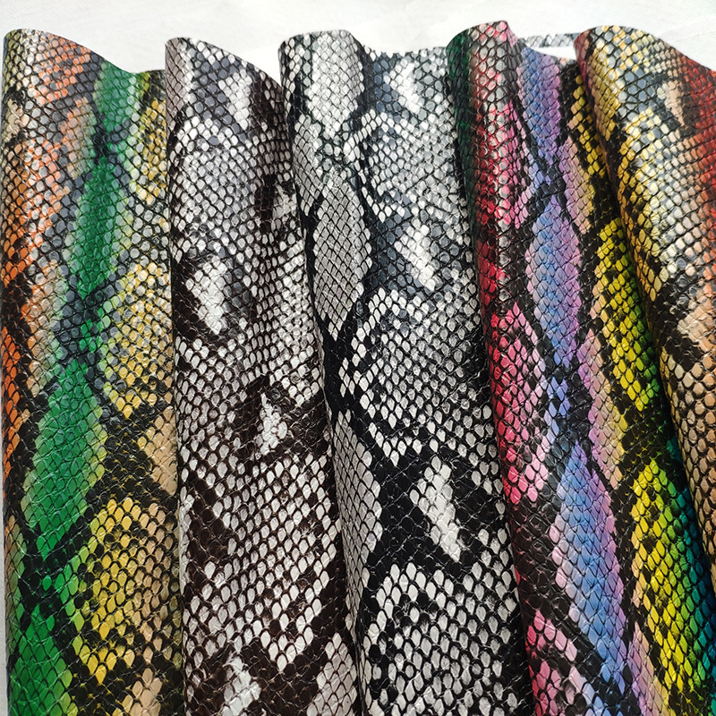 狮岭皮革蛇纹 pu人造革面料适diy手工装饰鞋材手袋软包沙发用革