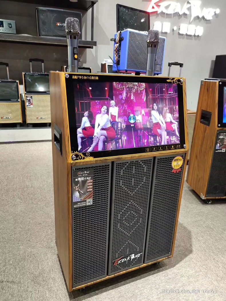 代发拉杆式音箱高清触摸显示屏点歌机户外广场舞家庭娱乐k歌音响