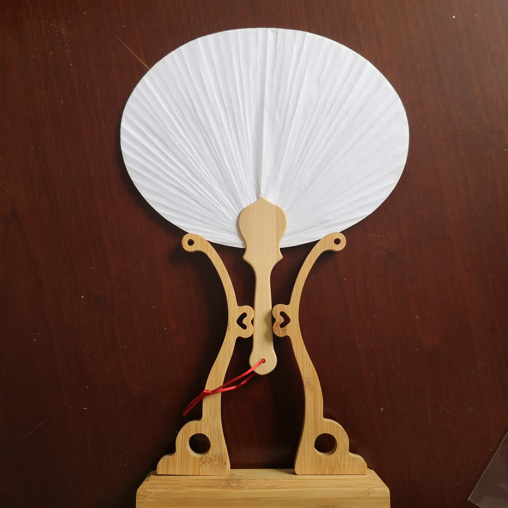 团扇空白大号白纸椭圆形扇  diy书法图片儿童涂鸦可双面手绘