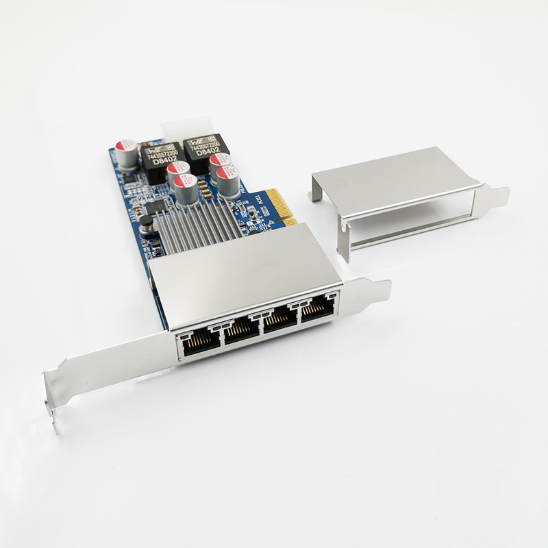 nhi350am4芯片poe网卡 e350软路由 pcie千兆四网口数据采集卡