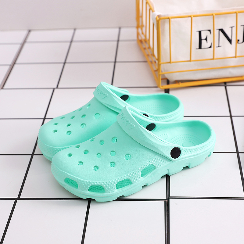 Summer Big Head Shoes Breathable Sandals Simple Beach Slippers Hole Shoes Women's Couples Sandals Korean Style Eva Sandals Men's