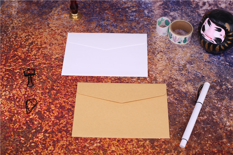 纯色3号空白信封定做 贺卡明信片收纳信封袋 牛皮纸信封定制logo