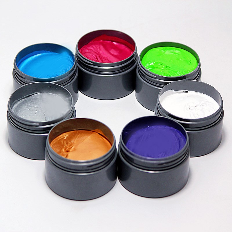 奶奶灰发泥 爷爷白紫红绿蓝有颜色发蜡定型一次性彩色染发膏120ml
