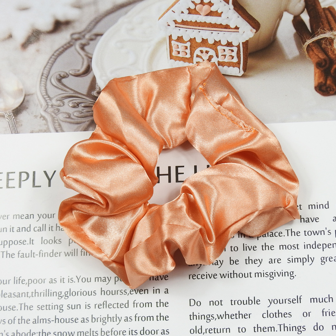 Cross-Border Hot Selling Satin Large Intestine Hair Ring High Elastic Satin Multi-Color Bright Hair Ring Headband Hair Accessories