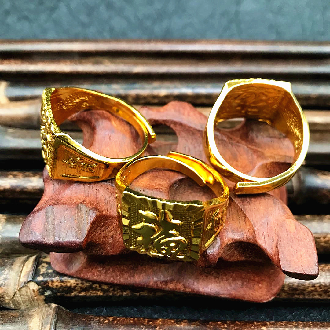 男士仿金戒指 黄铜首饰批发 镀金老板戒 男式大方戒 发财福戒指.