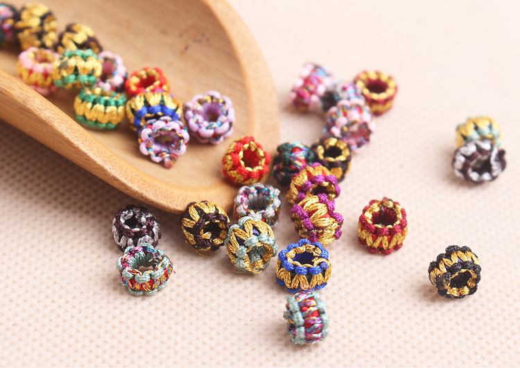 8mm手工平结线圈金银色结编绳红绳手链配件菠萝结diy挂绳材料隔圈