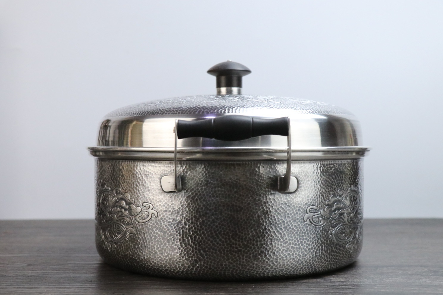 银火锅 纯银999煮饭锅 纯手工带盖带把汤锅 大容量炖汤锅双耳银锅