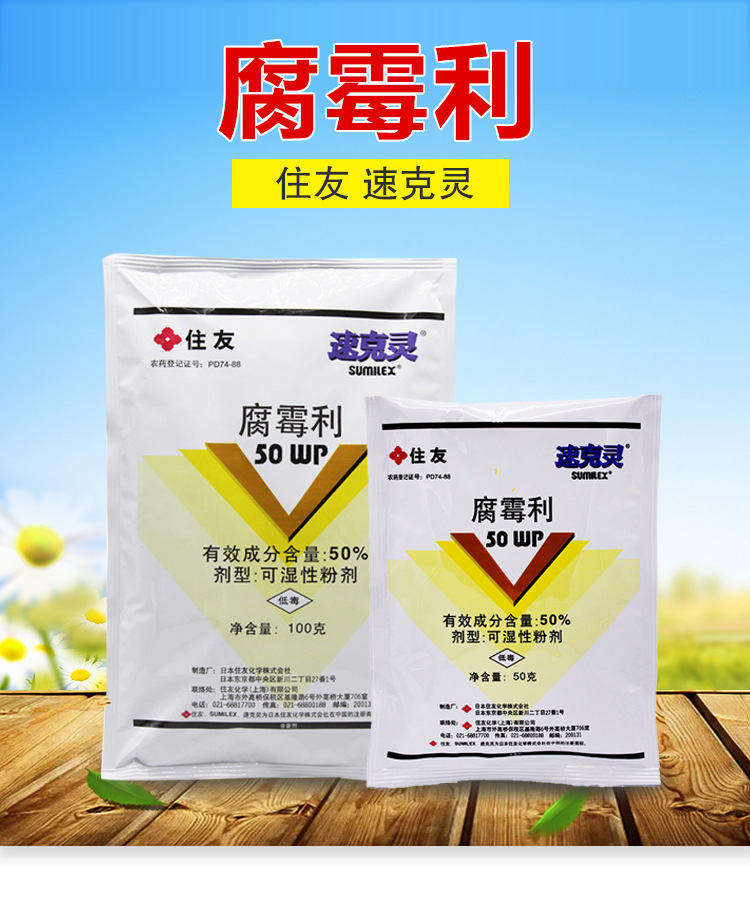 日本住友速克灵腐霉利葡萄番茄黄瓜草莓灰霉菌核病农药杀菌剂100g