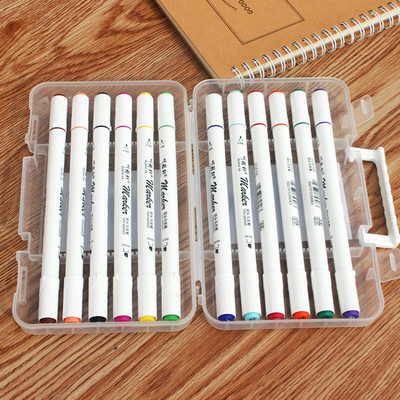 听雨轩12色/80色油性马克笔多色广告笔 麦克笔双头彩色记号笔批发