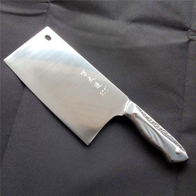 家用菜刀发师傅万太银匠厨刀防滑钢柄不锈钢厨房用刀切片刀肉片刀