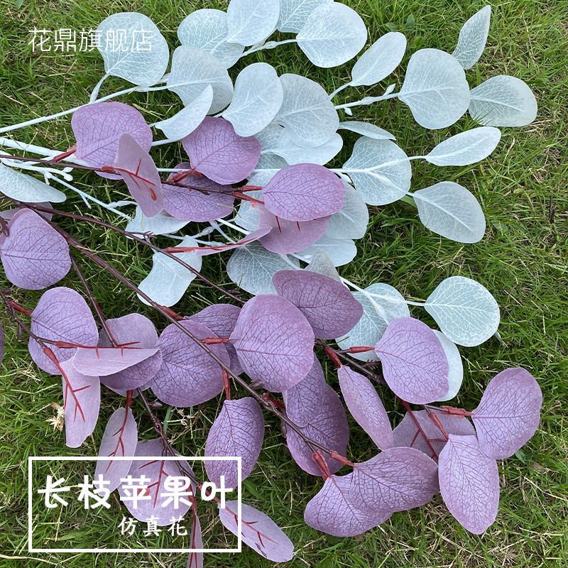 Factory Wholesale Artificial Flower Zamioculcas Leaves Eucalyptus Leaves Wedding Simulation Plant Ornamental Flower Apple Leaf Branches