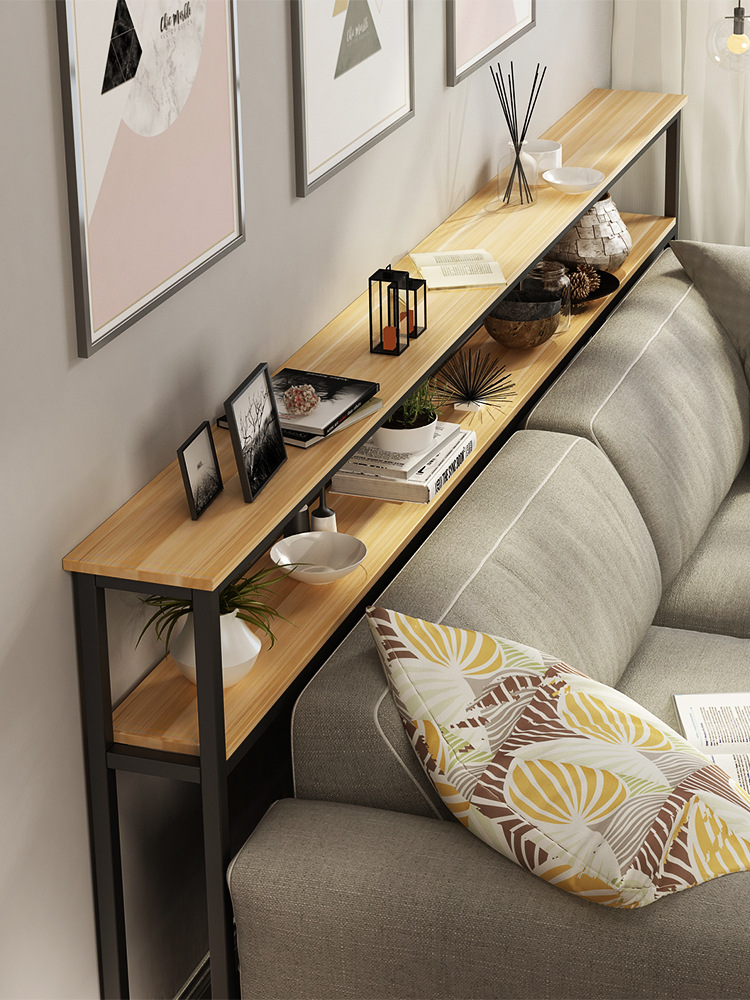 沙发后背柜边柜侧边现代简约窄缝隙实木几小茶几中式储物客厅矮柜