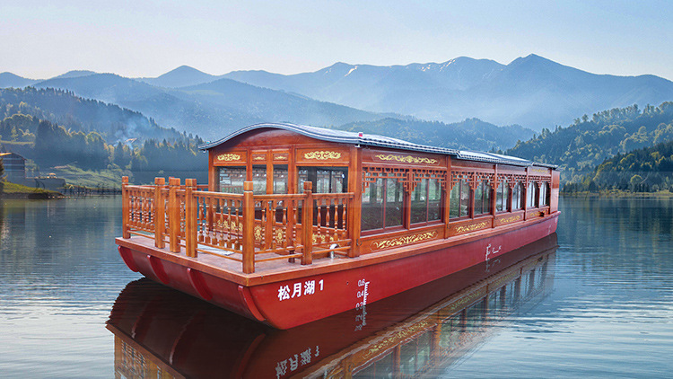 画舫船 厂家供应20人客船电动观光游船画舫木船出售 水上巴士船