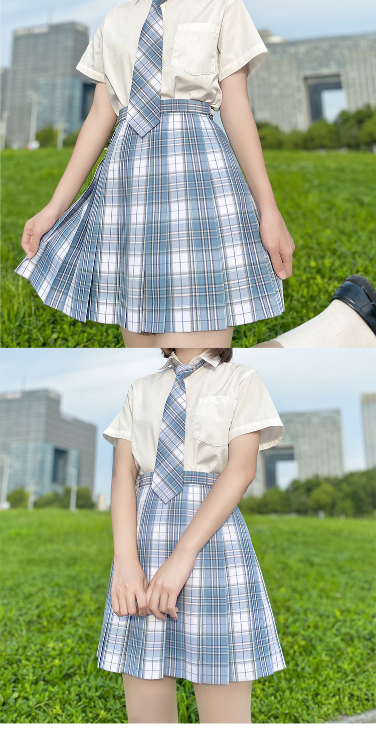 原创定制jk制服裙百褶裙格子面料jk制服格子支持来图来样面料定制