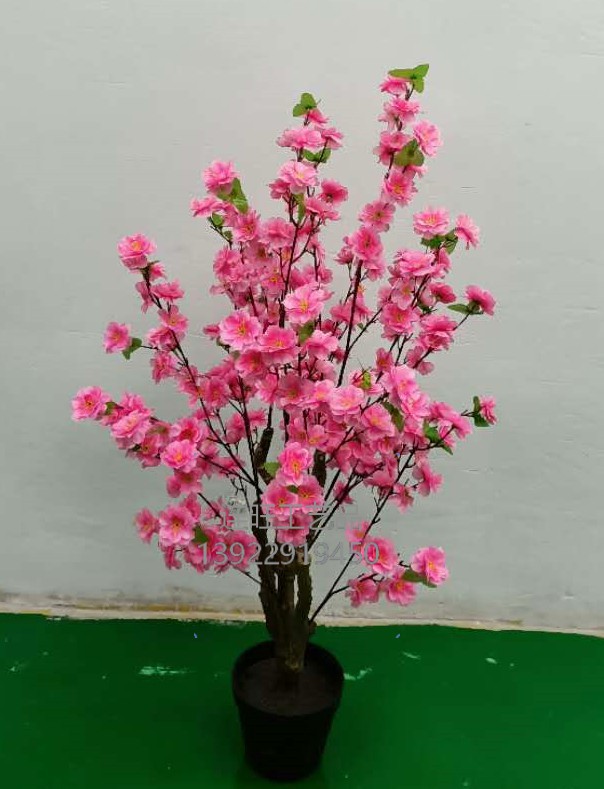 批发仿真桃树 造型装饰假树许愿树桃树 大型室内婚庆商场桃花树