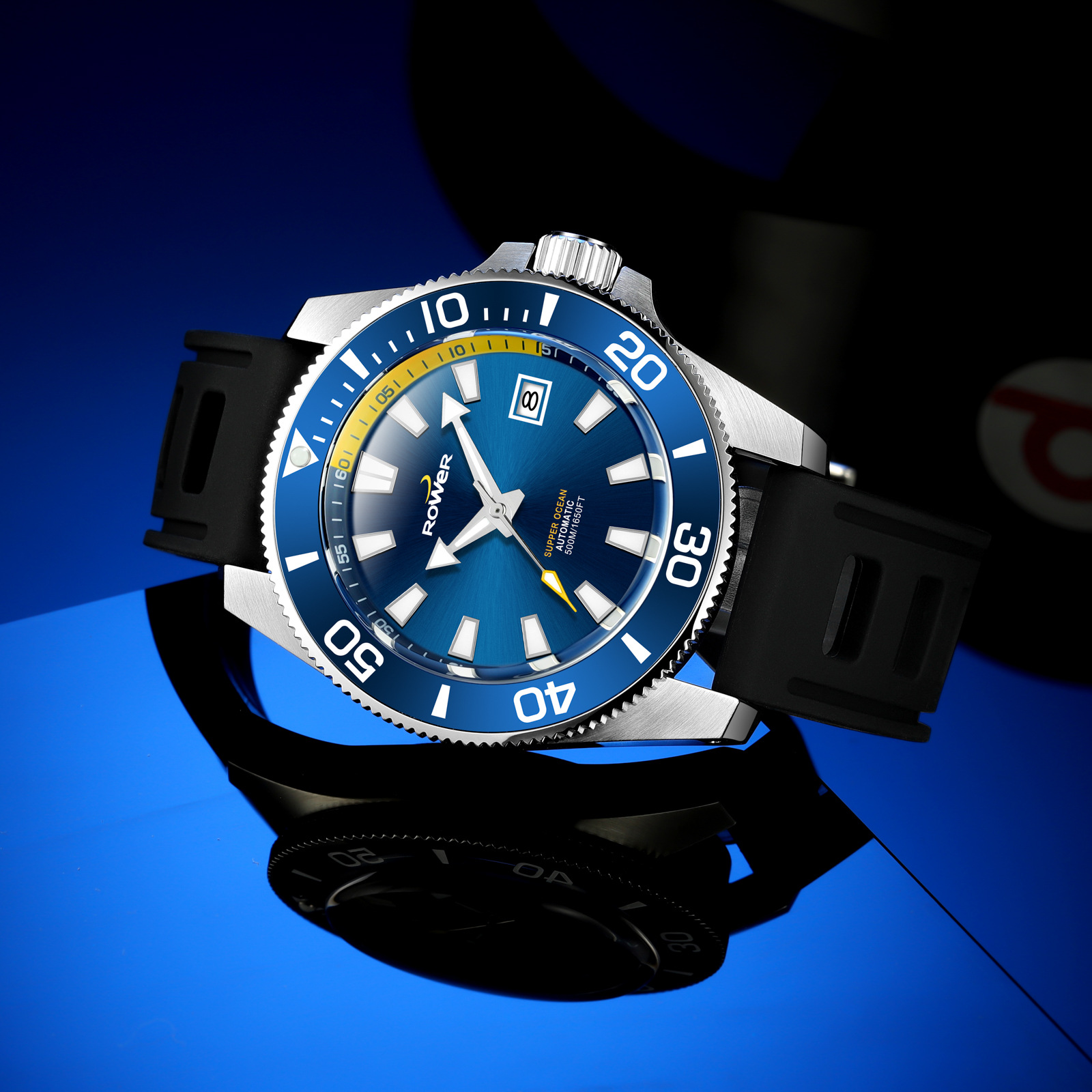 戈菲尔新品潜水手表rower瑞士夜光全自动机械机芯 深海潜水可贴牌采购