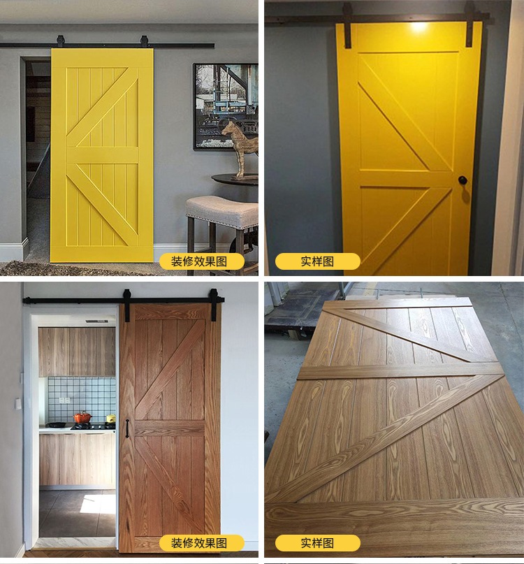 厂家直销实木烤漆定制谷仓门卫生间厨房木门玻璃隔断移门推拉门