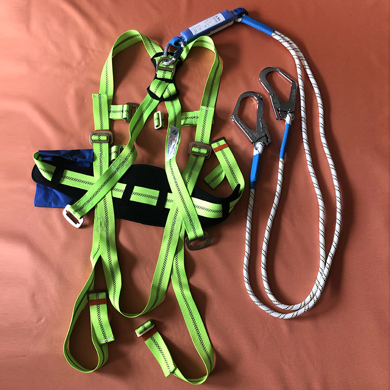 安全带 高空作业定制建筑工地高空五点式双背双大钩带缓冲批发
