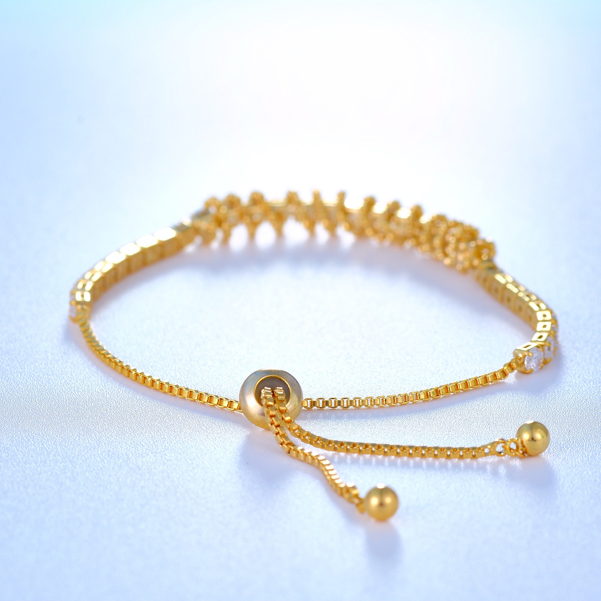 unieno 广州伊诺珠宝女士锆石抽拉手链自由调节跨境爆款一件代发