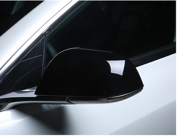 适用特斯拉model3后视镜壳罩真碳纤维反光镜倒车镜专用改装装饰贴