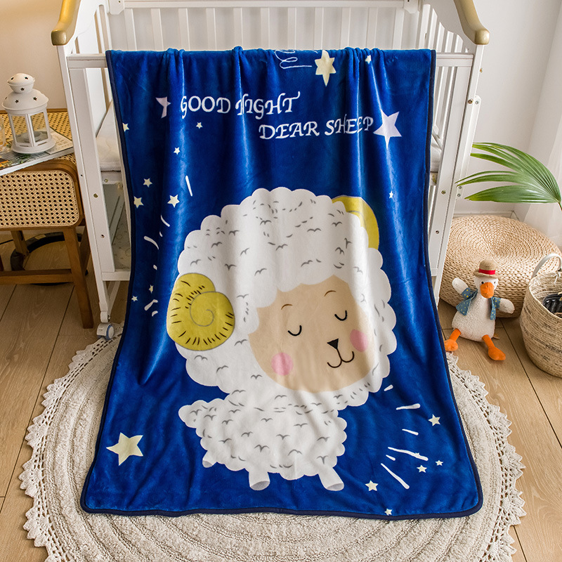 Exclusive for Cross-Border Children's Blanket Cartoon Coral Fleece Summer Single Layer & Thin Kindergarten Cover Blanket Flannel Gift Blanket