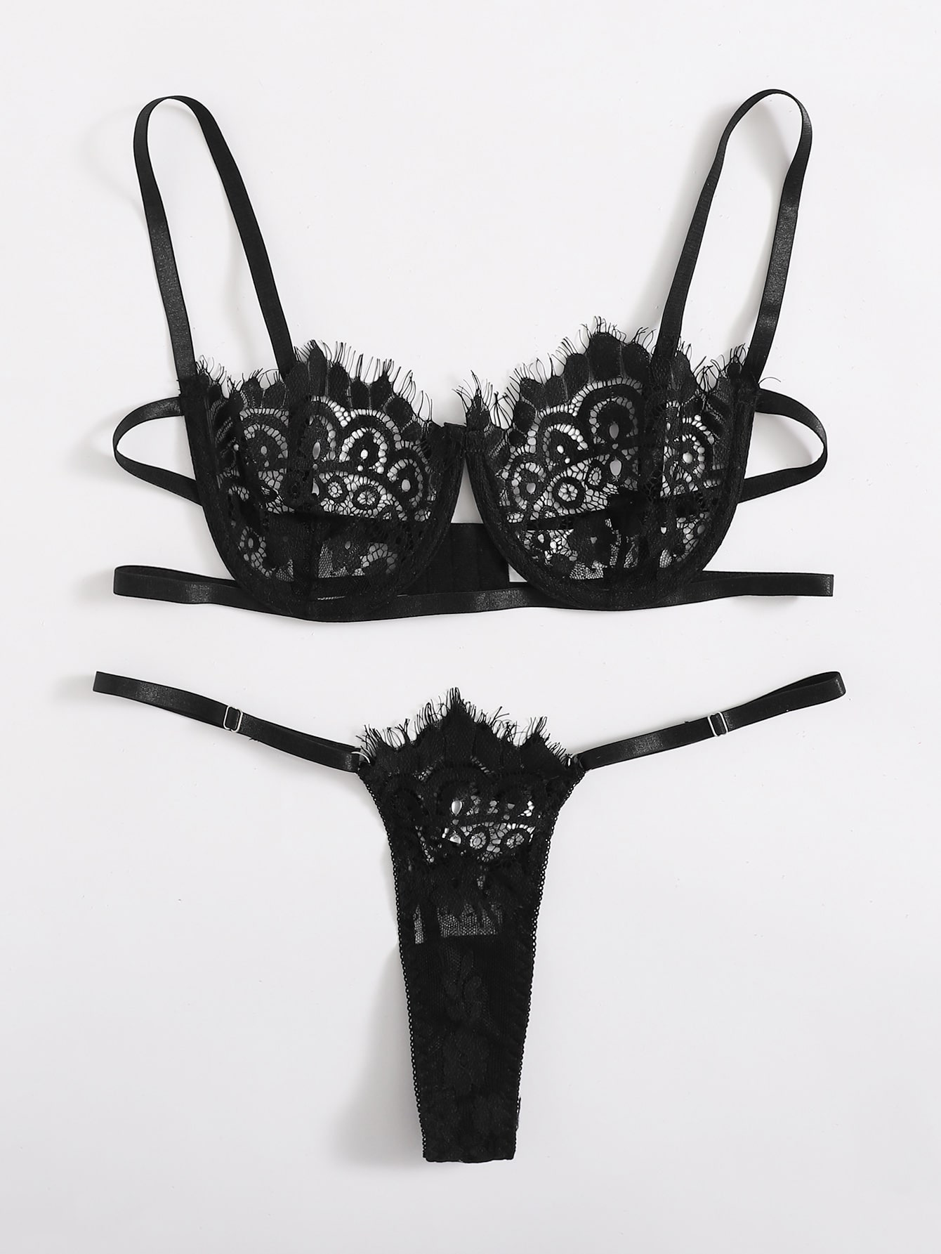 时尚性感欧美少女精美蕾丝内衣套装低胸三点式内衣文胸