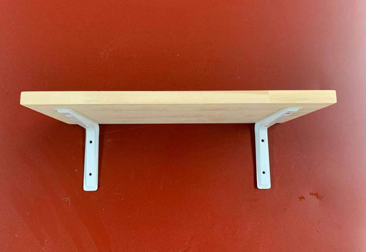 松木实木墙上置物架隔板三角支架板托打孔螺丝墙壁一字搁板定制