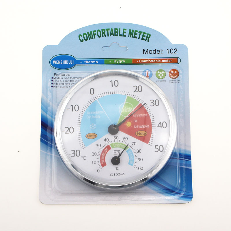 Household Pointer Temperature Moisture Meter Gift Thermometer Disc Color Temperature & Humidity Meter Beautiful Appearance Chinese English