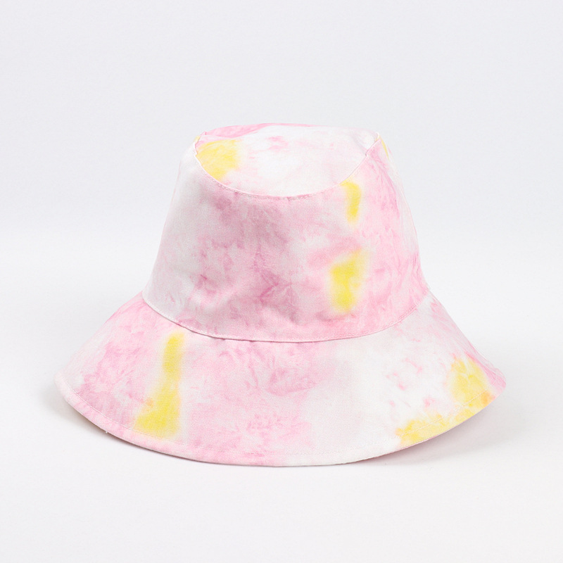 Korean Style Fashion Painted Bucket Hat Men's and Women's Spring and Summer Tie-Dyed Colorful Ethnic Style Sun-Proof Basin Hat Outdoor Sun Hat