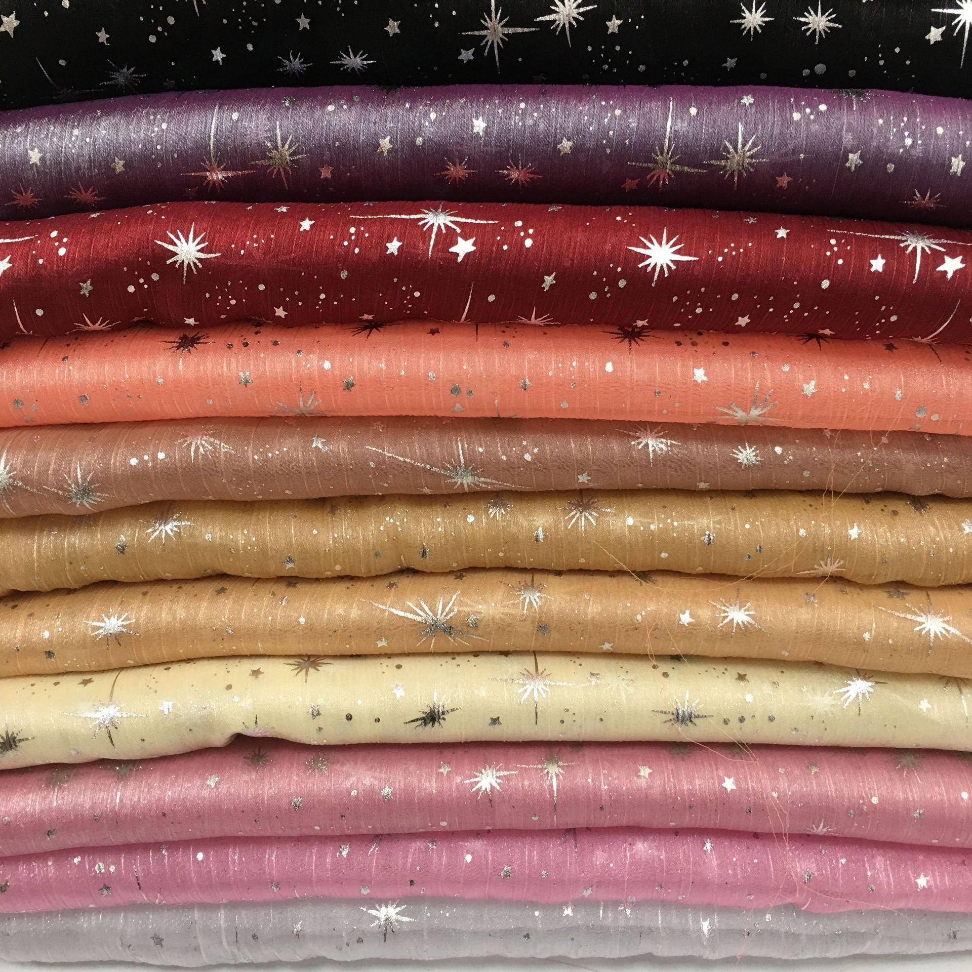 绉纱  水波纹  火爆热销中,各种欧根纱服装面料 盛荣销售