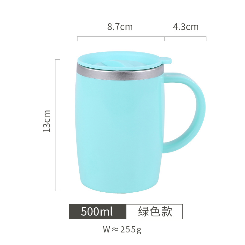 Stainless Steel Double Wall Insulation Anti-Scalding Water Cup Rotating Cover Controllable Heat Dissipation Multifunctional Coffee Milk Tea Daily Tea Cup