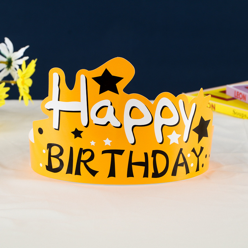 网红生日帽蛋糕帽卡通派对帽成人儿童宝宝皇冠帽蛋糕装饰 100个装