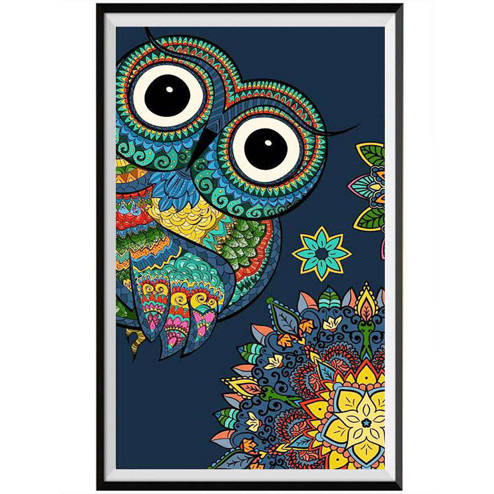 跨境爆款5d钻石画猫头鹰系列新款动物钻石绣客厅装饰画厂家批发