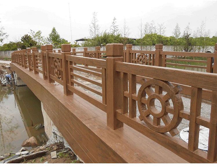 河道护栏景区安全防护围栏定制混凝土现浇石栏杆水泥仿木护栏厂家