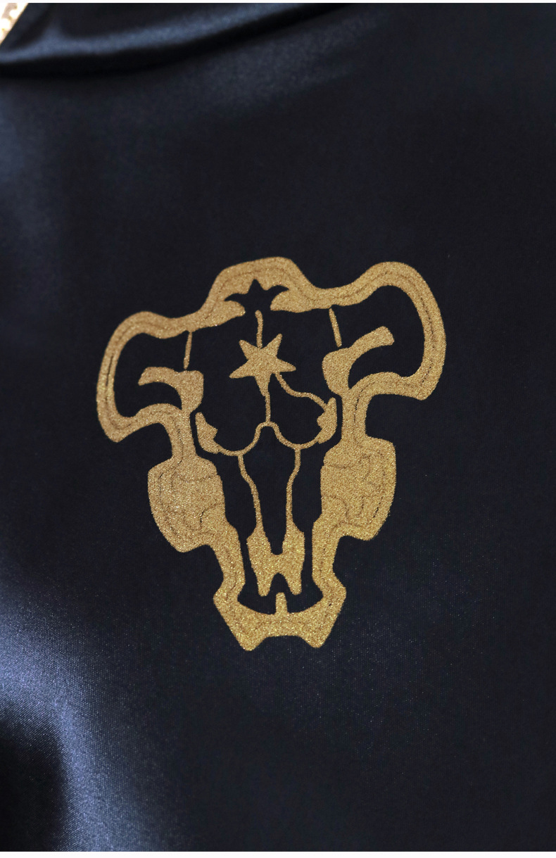 黑色五叶草cos服四叶草斗篷战斗服亚斯塔cosplay 披风动画版欧码