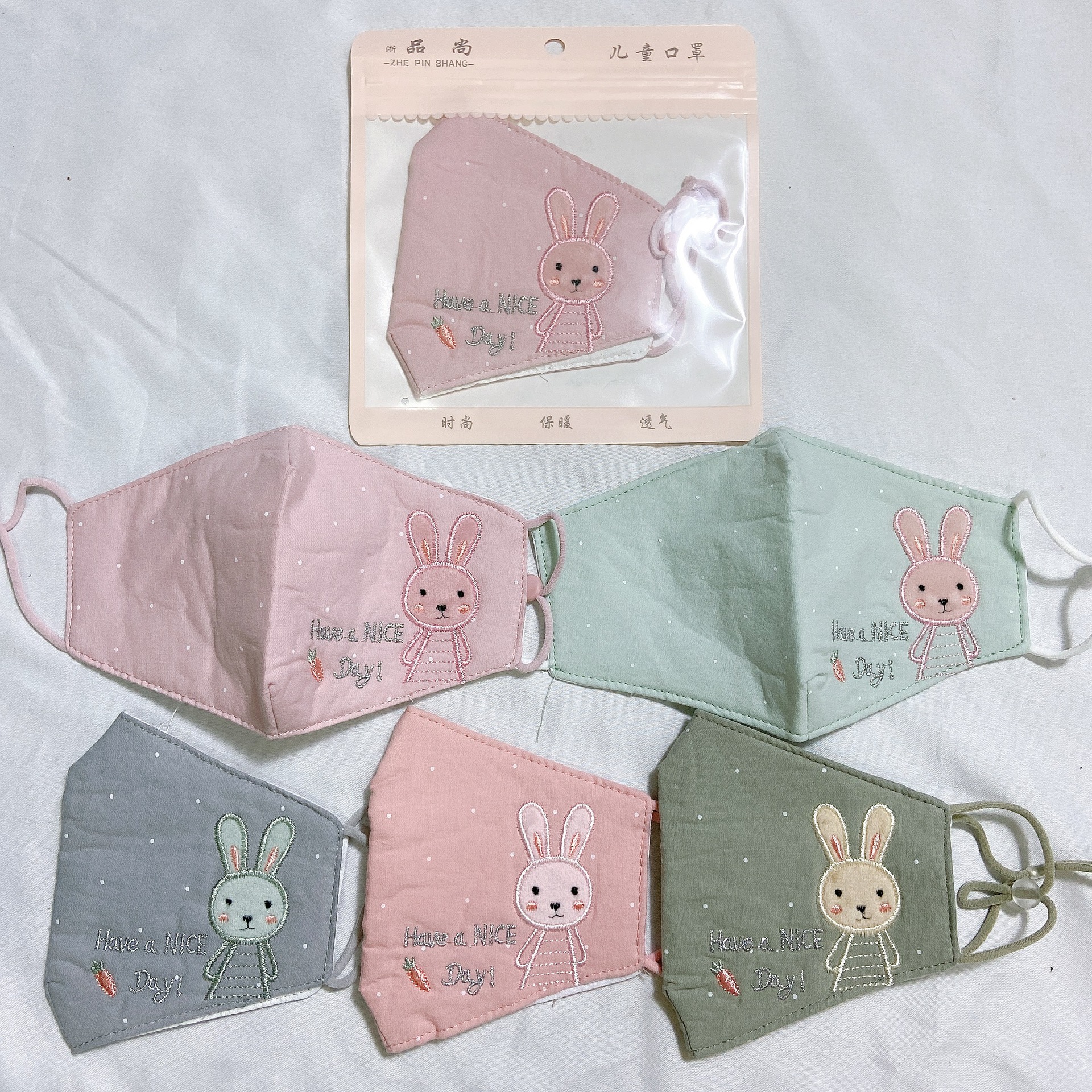 热销秋冬季时尚女士印花图案口罩水晶绒防尘防寒保暖儿童生活口罩