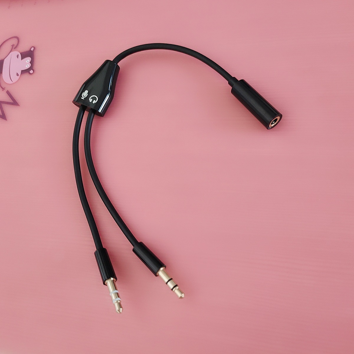 20cm笔记本电脑单孔耳麦二合一转接线耳机麦克风2合1转接头音频线