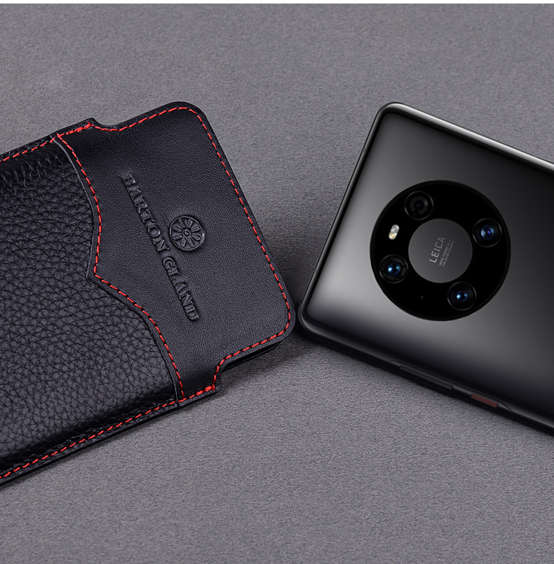 适用华为mate40pro手机套真皮5g简约款全包mt40pro 直插式手机袋