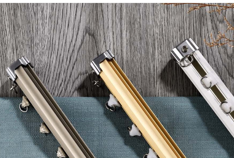 5mm加厚香槟黑色白色金色窗帘直轨导轨滑轨吊轨铝合金窗帘轨道