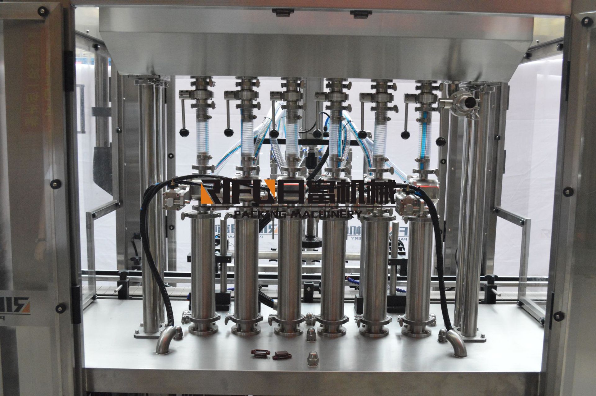 rifu蜂蜜灌装机 全自动6头活塞灌装机 辣椒酱膏体灌装线