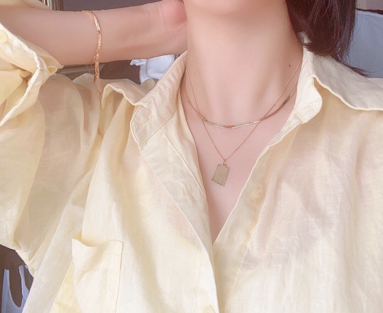 银姿珠宝 纯18k金蛇骨链 ins欧美风项链 真金女 谷爱凌同款锁骨链