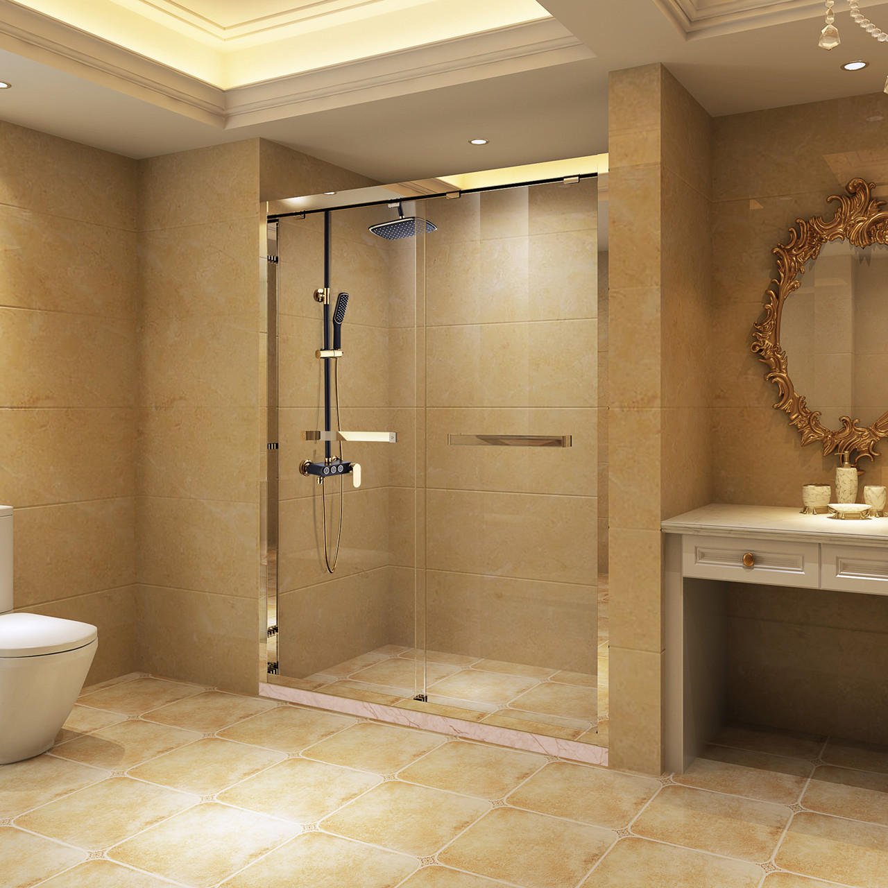 工厂直销网红整体淋浴房隔断干湿分离玻璃移门洗澡间简易卫生间