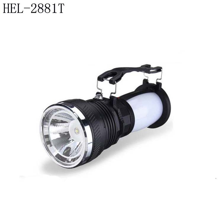 Solar Rechargeable Torch Multifunctional Strong Light Portable Lamp Led Rechargeable Emergency Light HEL-2881T