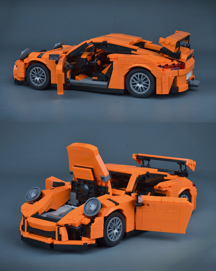 兼容乐高6954跑车模型moc小颗粒积木赛车儿童拼插男孩玩具礼品diy