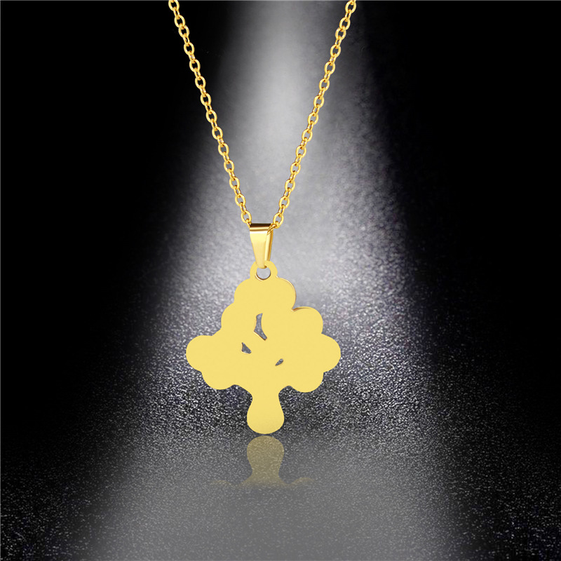 304L Stainless Steel Hollow Wishing Tree Pendant Simple All-Match Lucky Tree Women's Necklace Manufacturer Direct Wholesale Customized