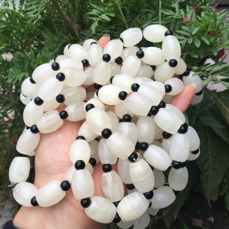 玉器阿富汗玉米珠手链 米型珠子手串 玉石手链