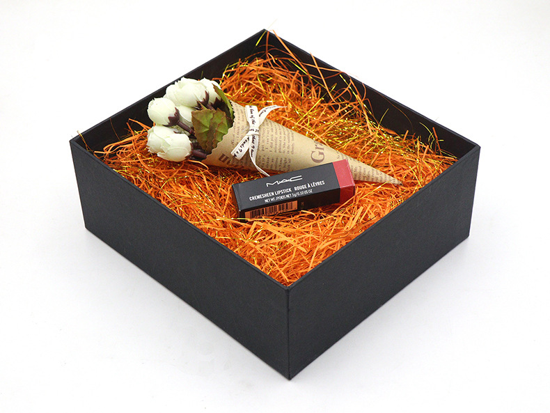 拉菲草新款混金线细厚纸丝礼盒喜糖盒化妆品首饰盒装饰填充物批发